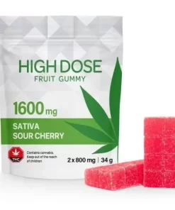 SOUR CHERRY SATIVA GUMMIES (1600MG THC) BY HIGH DOSE