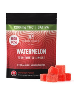 TWISTED EXTRACTS – WATERMELON HIGH DOSE SOUR SINGLES (1200MG OF THC – SATIVA)