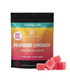 TWISTED EXTRACTS – RASPBERRY LEMONADE HIGH DOSE SOUR SINGLES (1200MG OF CBD)